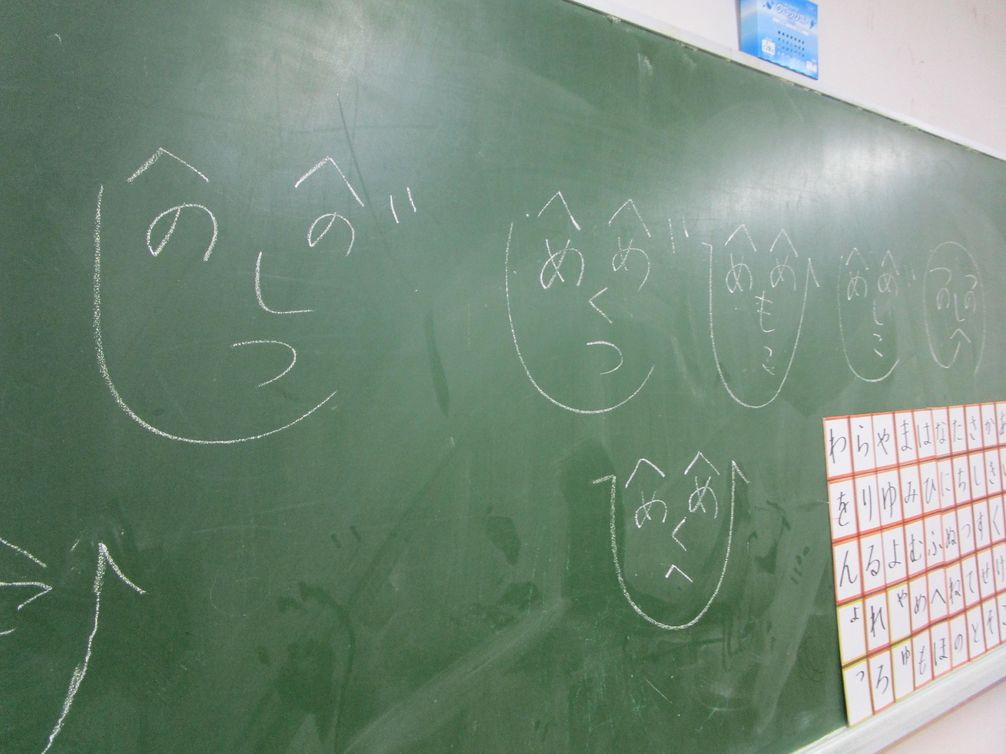 年長けやき組　ひらがなで顔を作ってみよう！！