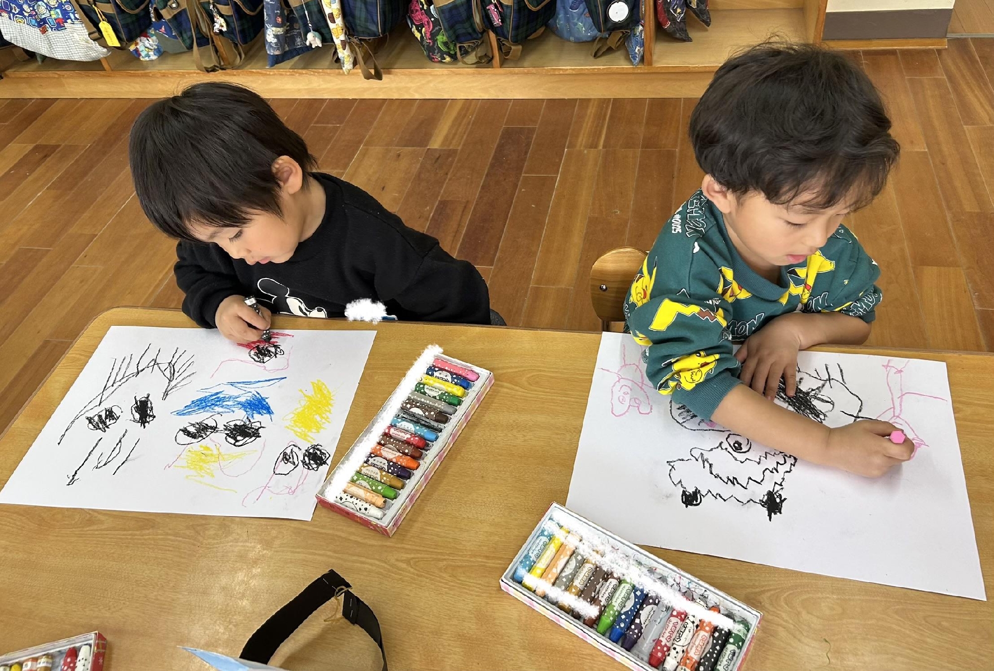 年少組　ごっこあそびの振り返り画